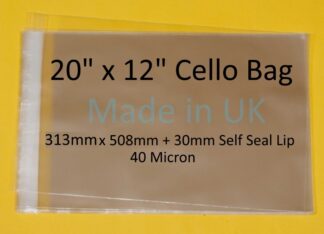 20 x 12 Cello Bag - 313mx508mm