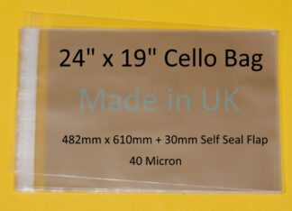 24 x 19 Cello Bag- 482mm x 610mm