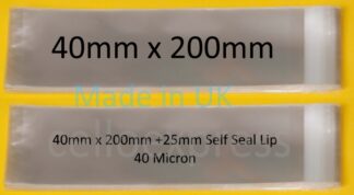 40mm X 200mm Cello Bags