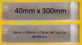 40mm X 300mm Cello Bags