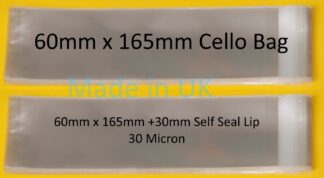 60mm x 165mm Cello Bags