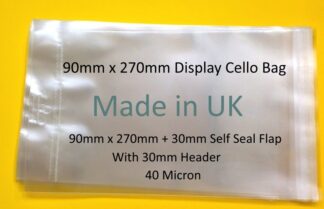 90 x 270mm Display Cello Bag