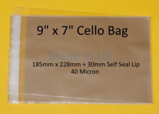 9 x 7 Cello Bags - 185mmx228mm