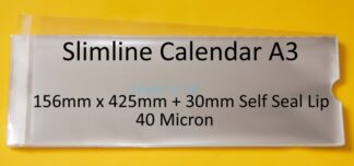 Slimline A3 Calendar Cello Bag