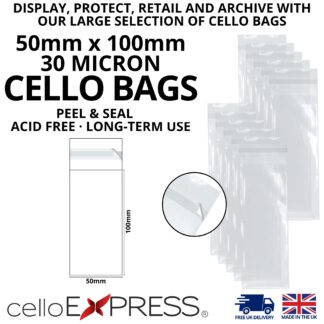 50mm x 100mm Cello Bags