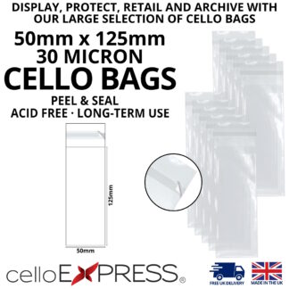 50mm x 125mm Cello Bags