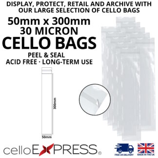 50mm x 300mm Cello Bags