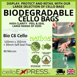 Biodegradable C6 Cello Bags