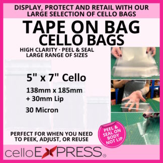 Tape on Bag Cello - 5" x 7" 138mm x 185mm