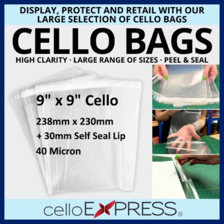 9" x 9" Cello Bag - 238mm x 230mm