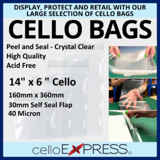 14" x 6" Cellophane Bags - 360mm x 160mm - 14 x 6