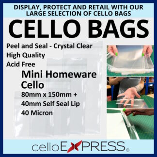 Mini Homeware - 80mm x 150mm Cello Bag