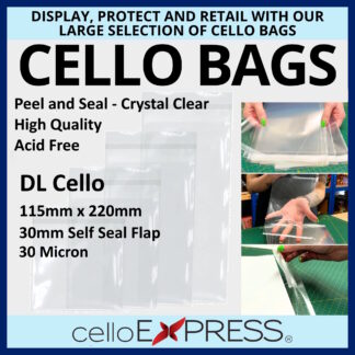 DL Cellophane Card Bags - 115mm x 220mm