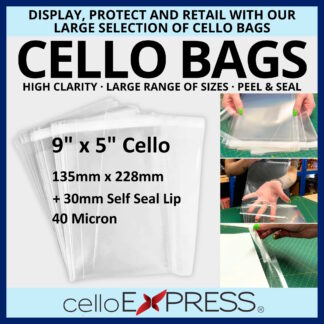 9" x 5" Cellophane Bags - 135mm x 228mm - 9 x 5