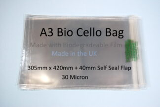 Pack of 2000 – Biodegradable A3 - 305mm x 420mm - Bio PLA Display Bags